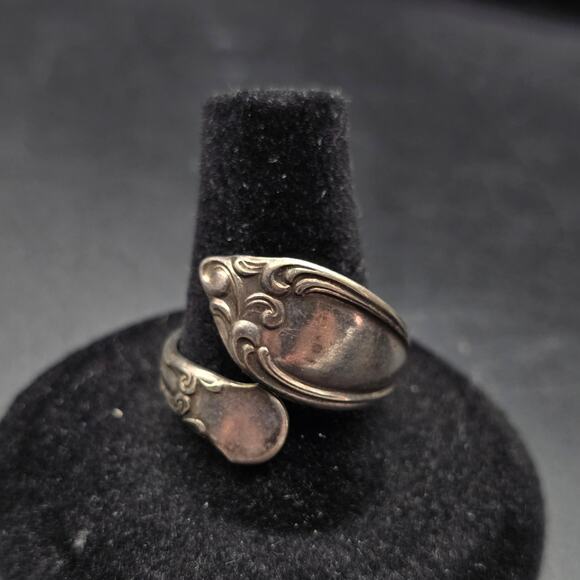 Oneida Silver Plated Spoon Ring WMA Rogers Vintage Wrap Size 9 - Picture 7 of 8